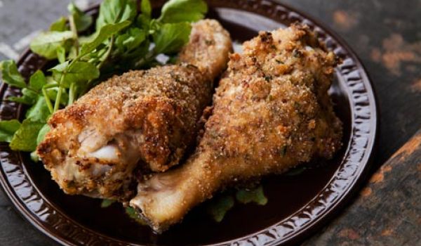 Breaded And Baked Chicken Drumsticks