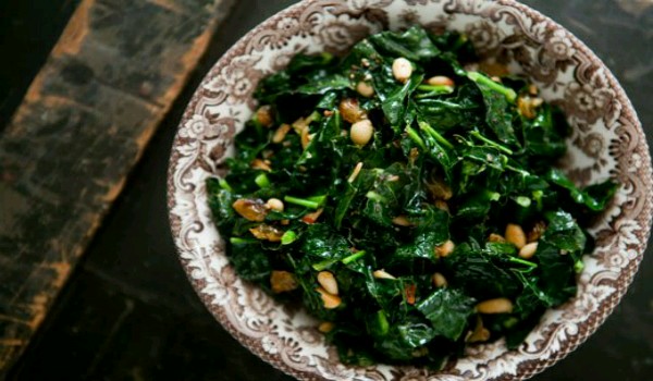Sauteed Kale with Toasted Pine Nuts Recipe
