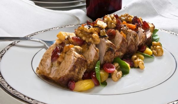 Apple Walnut Stuffed Pork Roast